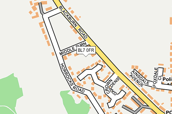 BL7 0FR map - OS OpenMap – Local (Ordnance Survey)