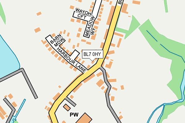 BL7 0HY map - OS OpenMap – Local (Ordnance Survey)