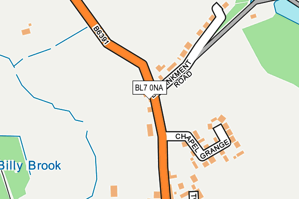 BL7 0NA map - OS OpenMap – Local (Ordnance Survey)