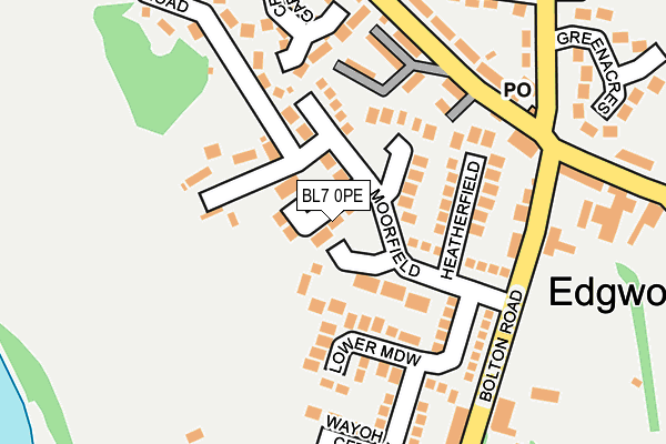 BL7 0PE map - OS OpenMap – Local (Ordnance Survey)