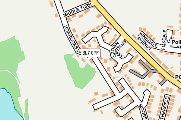 BL7 0PF map - OS OpenMap – Local (Ordnance Survey)