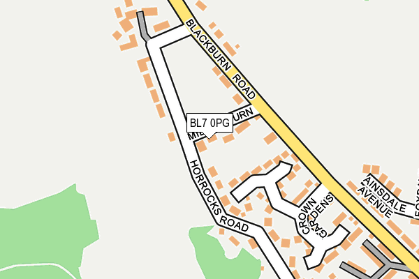 BL7 0PG map - OS OpenMap – Local (Ordnance Survey)
