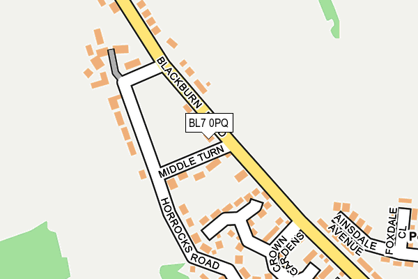 BL7 0PQ map - OS OpenMap – Local (Ordnance Survey)