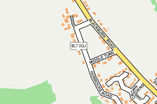 BL7 0QJ map - OS OpenMap – Local (Ordnance Survey)