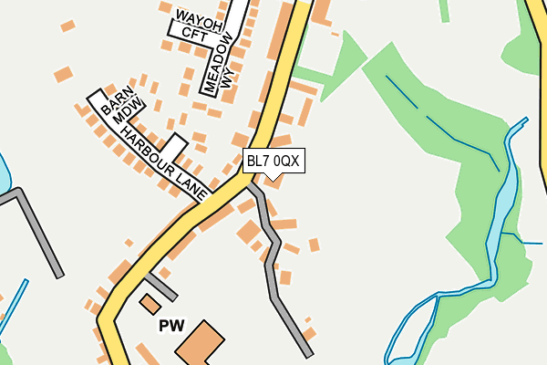 BL7 0QX map - OS OpenMap – Local (Ordnance Survey)