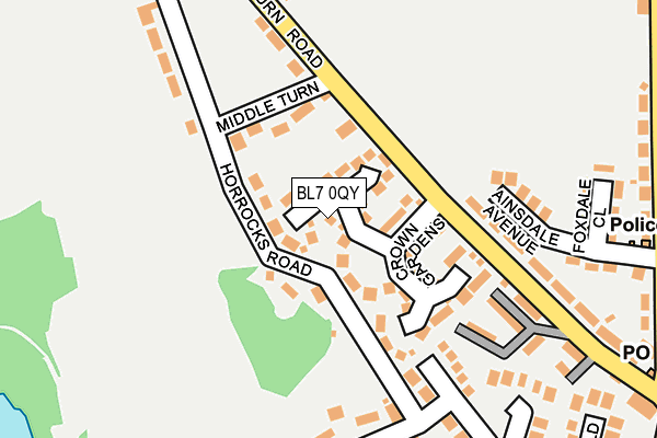 BL7 0QY map - OS OpenMap – Local (Ordnance Survey)