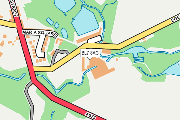 BL7 8AG map - OS OpenMap – Local (Ordnance Survey)