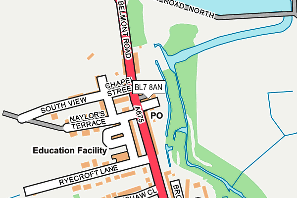 BL7 8AN map - OS OpenMap – Local (Ordnance Survey)