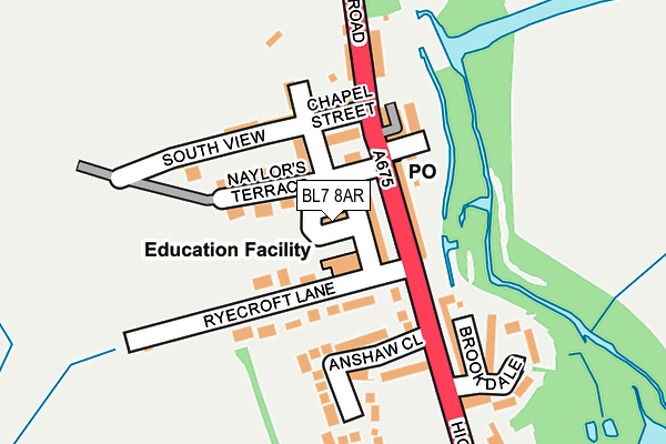 BL7 8AR map - OS OpenMap – Local (Ordnance Survey)