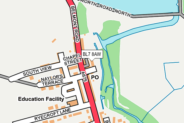 BL7 8AW map - OS OpenMap – Local (Ordnance Survey)