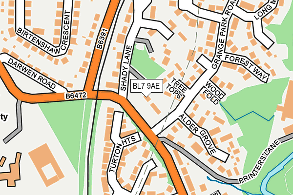 BL7 9AE map - OS OpenMap – Local (Ordnance Survey)