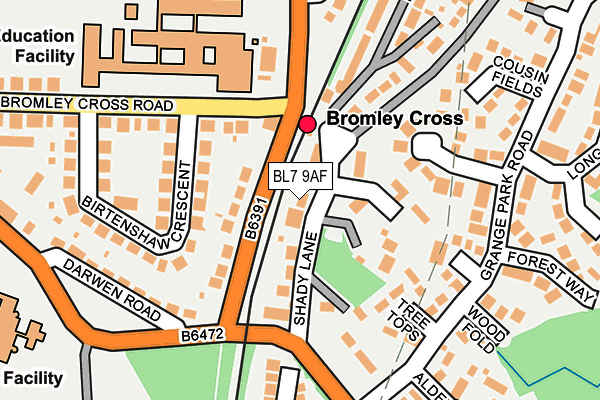 BL7 9AF map - OS OpenMap – Local (Ordnance Survey)