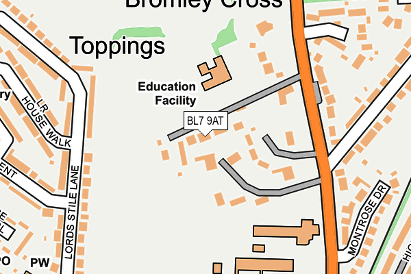 BL7 9AT map - OS OpenMap – Local (Ordnance Survey)