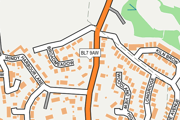 BL7 9AW map - OS OpenMap – Local (Ordnance Survey)