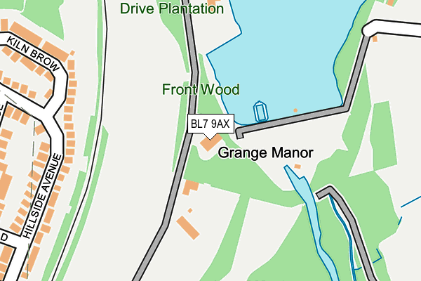 BL7 9AX map - OS OpenMap – Local (Ordnance Survey)