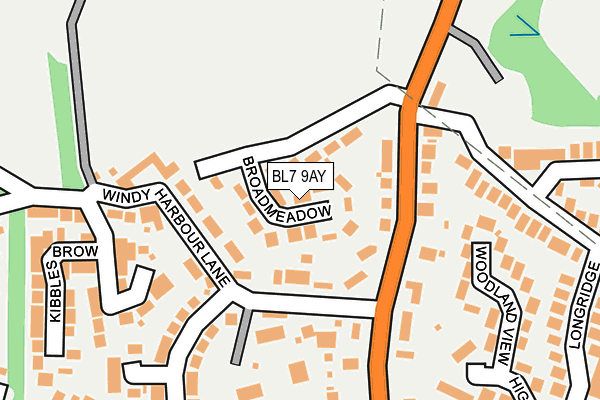 BL7 9AY map - OS OpenMap – Local (Ordnance Survey)