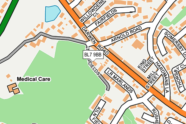 BL7 9BB map - OS OpenMap – Local (Ordnance Survey)