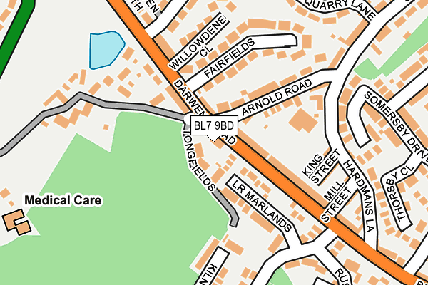 BL7 9BD map - OS OpenMap – Local (Ordnance Survey)