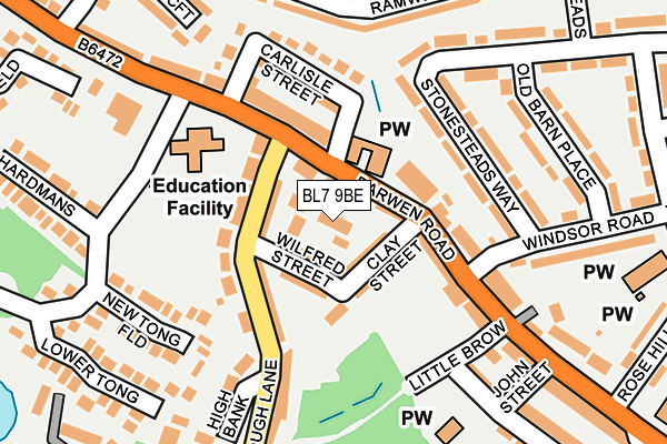 BL7 9BE map - OS OpenMap – Local (Ordnance Survey)