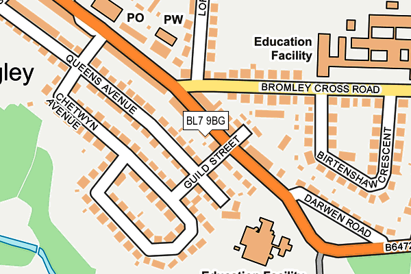 BL7 9BG map - OS OpenMap – Local (Ordnance Survey)