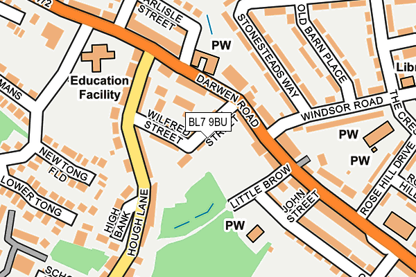 BL7 9BU map - OS OpenMap – Local (Ordnance Survey)