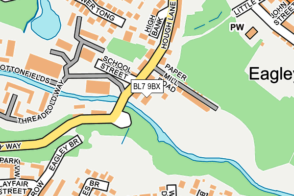 BL7 9BX map - OS OpenMap – Local (Ordnance Survey)