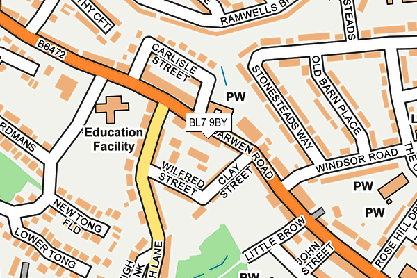 BL7 9BY map - OS OpenMap – Local (Ordnance Survey)