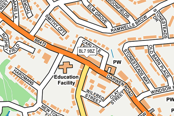 BL7 9BZ map - OS OpenMap – Local (Ordnance Survey)