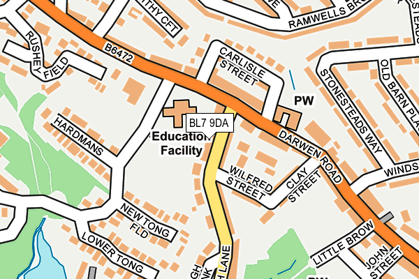 BL7 9DA map - OS OpenMap – Local (Ordnance Survey)