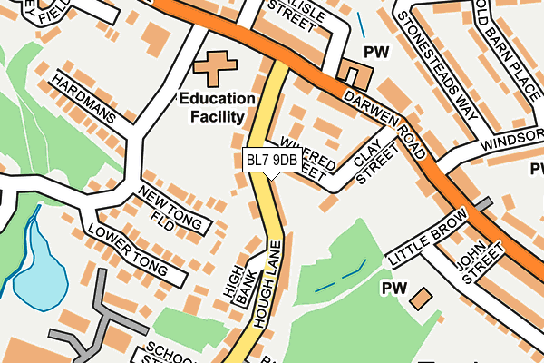 BL7 9DB map - OS OpenMap – Local (Ordnance Survey)