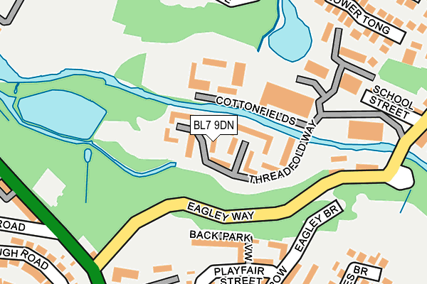 BL7 9DN map - OS OpenMap – Local (Ordnance Survey)