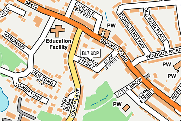 BL7 9DP map - OS OpenMap – Local (Ordnance Survey)