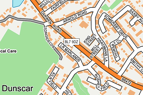 BL7 9DZ map - OS OpenMap – Local (Ordnance Survey)