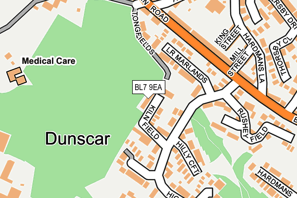 BL7 9EA map - OS OpenMap – Local (Ordnance Survey)