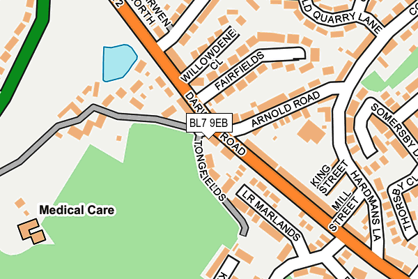 BL7 9EB map - OS OpenMap – Local (Ordnance Survey)