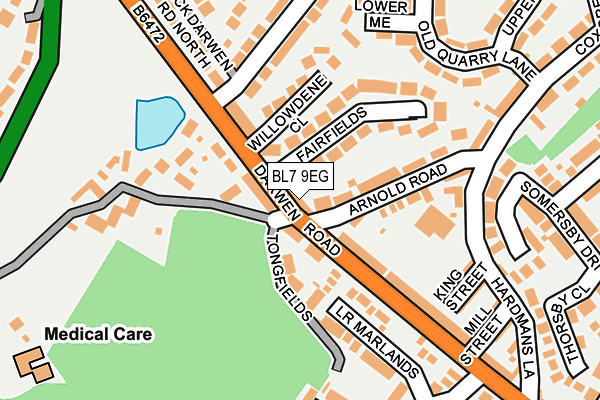 BL7 9EG map - OS OpenMap – Local (Ordnance Survey)