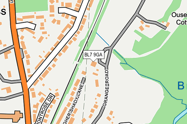 BL7 9GA map - OS OpenMap – Local (Ordnance Survey)