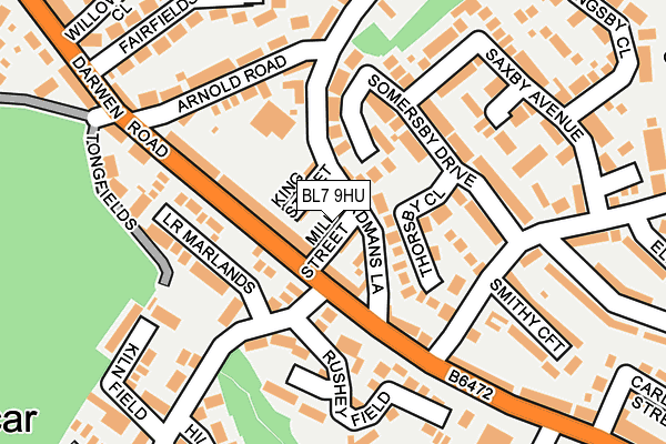 BL7 9HU map - OS OpenMap – Local (Ordnance Survey)