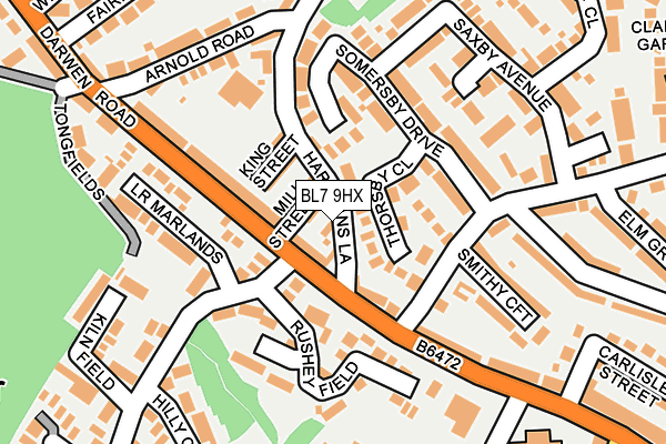 BL7 9HX map - OS OpenMap – Local (Ordnance Survey)