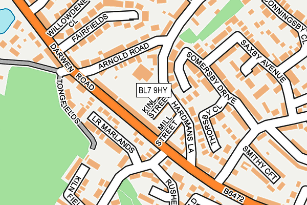 BL7 9HY map - OS OpenMap – Local (Ordnance Survey)
