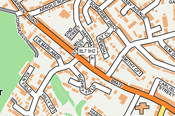 BL7 9HZ map - OS OpenMap – Local (Ordnance Survey)