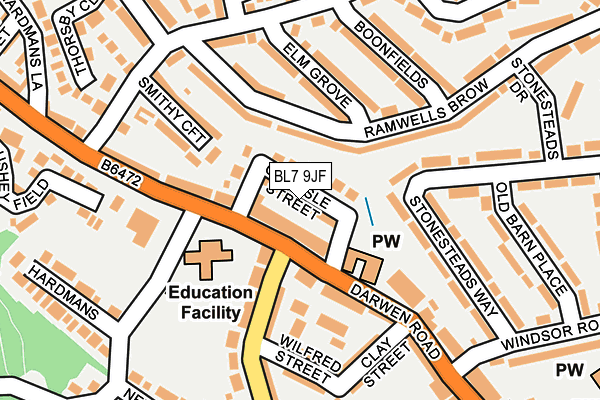 BL7 9JF map - OS OpenMap – Local (Ordnance Survey)