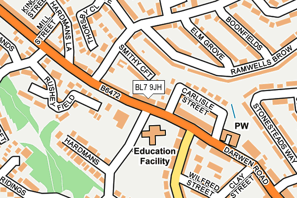 BL7 9JH map - OS OpenMap – Local (Ordnance Survey)