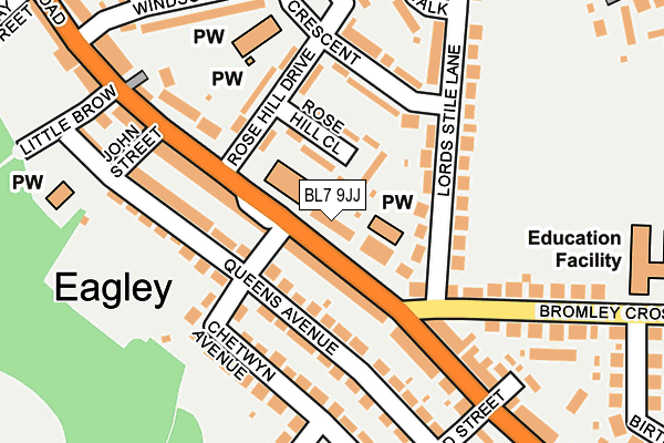 BL7 9JJ map - OS OpenMap – Local (Ordnance Survey)