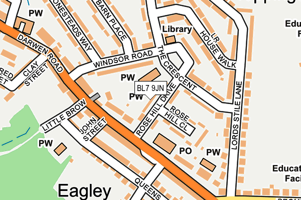 BL7 9JN map - OS OpenMap – Local (Ordnance Survey)