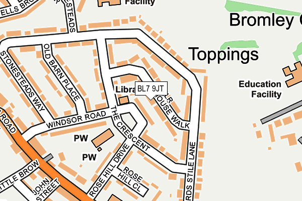 BL7 9JT map - OS OpenMap – Local (Ordnance Survey)