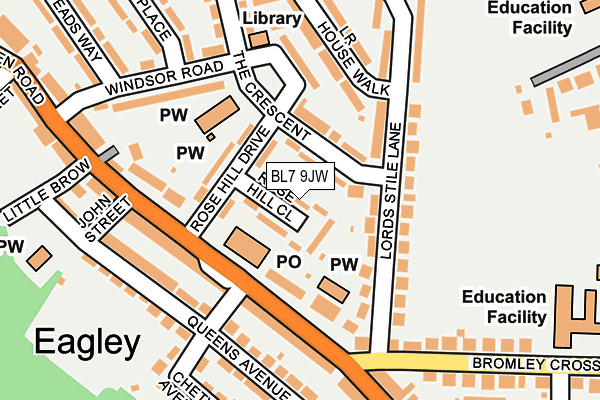 BL7 9JW map - OS OpenMap – Local (Ordnance Survey)