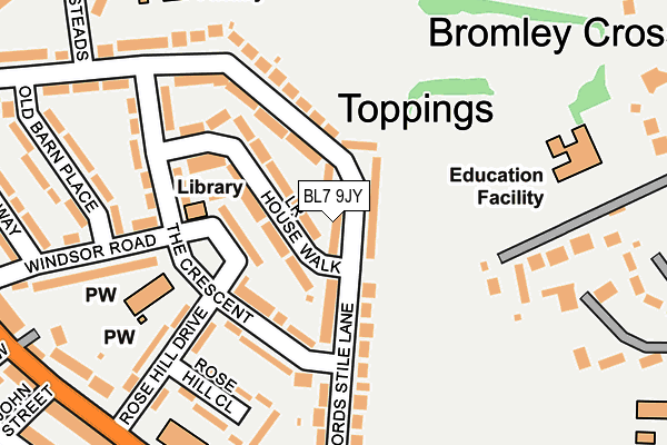 BL7 9JY map - OS OpenMap – Local (Ordnance Survey)