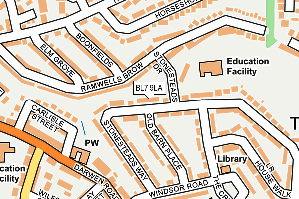 BL7 9LA map - OS OpenMap – Local (Ordnance Survey)