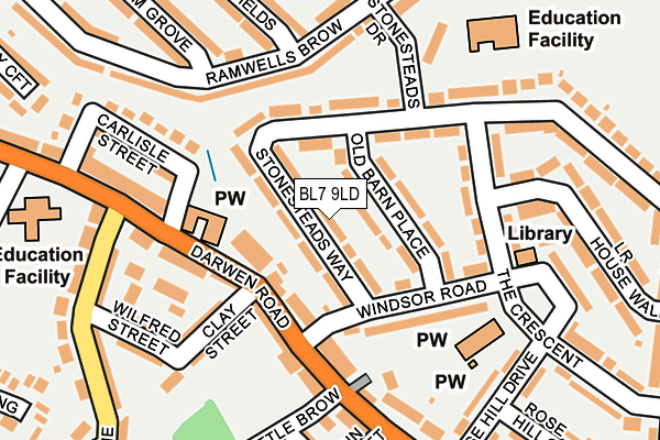 BL7 9LD map - OS OpenMap – Local (Ordnance Survey)
